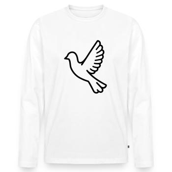 Taube - Männer Premium Bio Langarmshirt - Weiß - Vorne - Nico (187cm)
