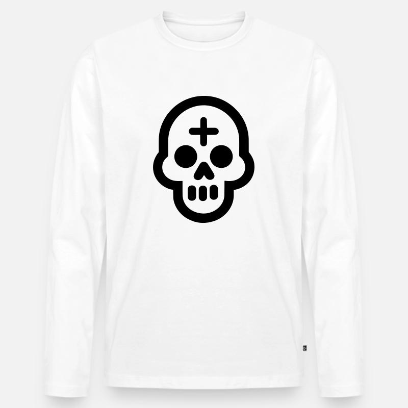 Schädel - Männer Premium Bio Langarmshirt - Weiß