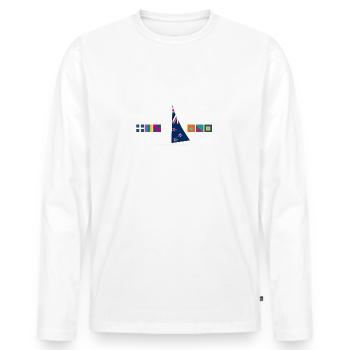 Auckland yachting center - T-shirt manches longues Premium bio Homme - blanc - Devant - Nico (187cm)