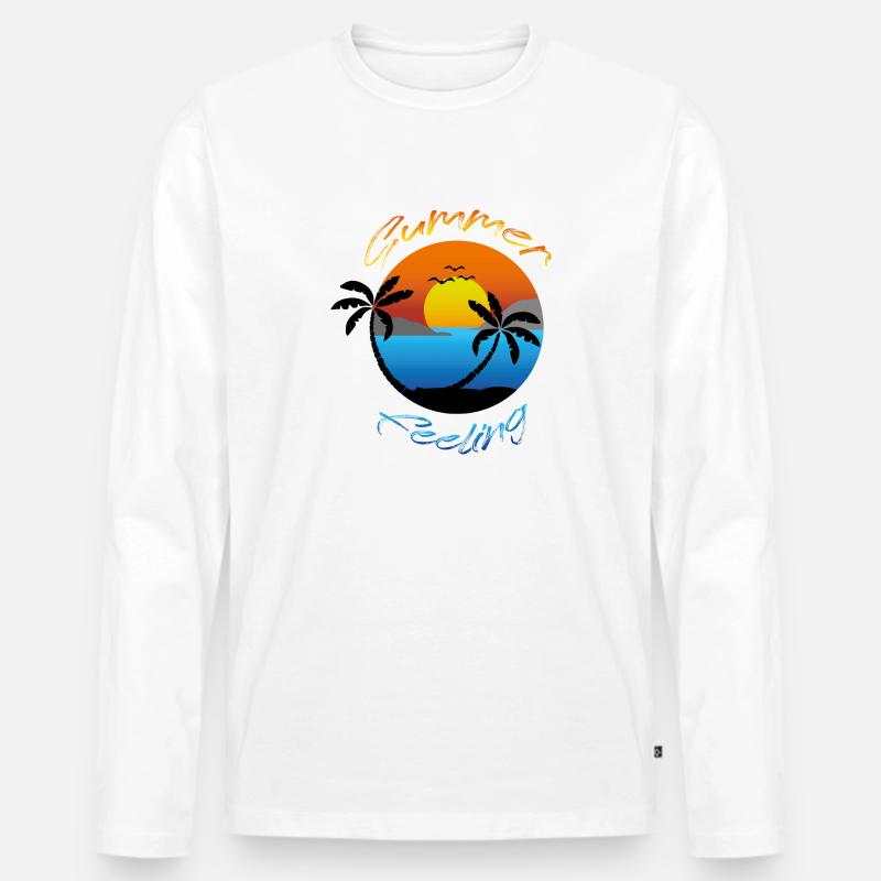 Summerfeeling 2022 - Männer Premium Bio Langarmshirt - Weiß