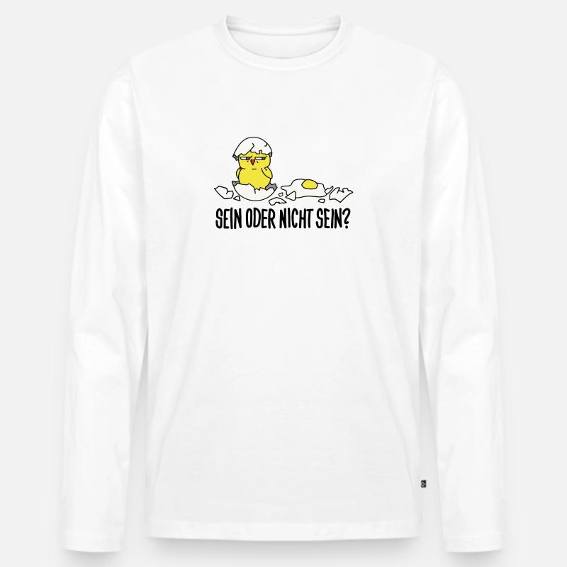 sein oder nicht sein - Männer Premium Bio Langarmshirt - Weiß