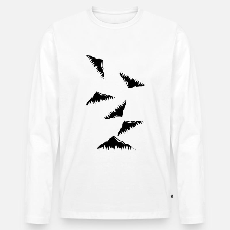 Berge Mountains icon - Männer Premium Bio Langarmshirt - Weiß