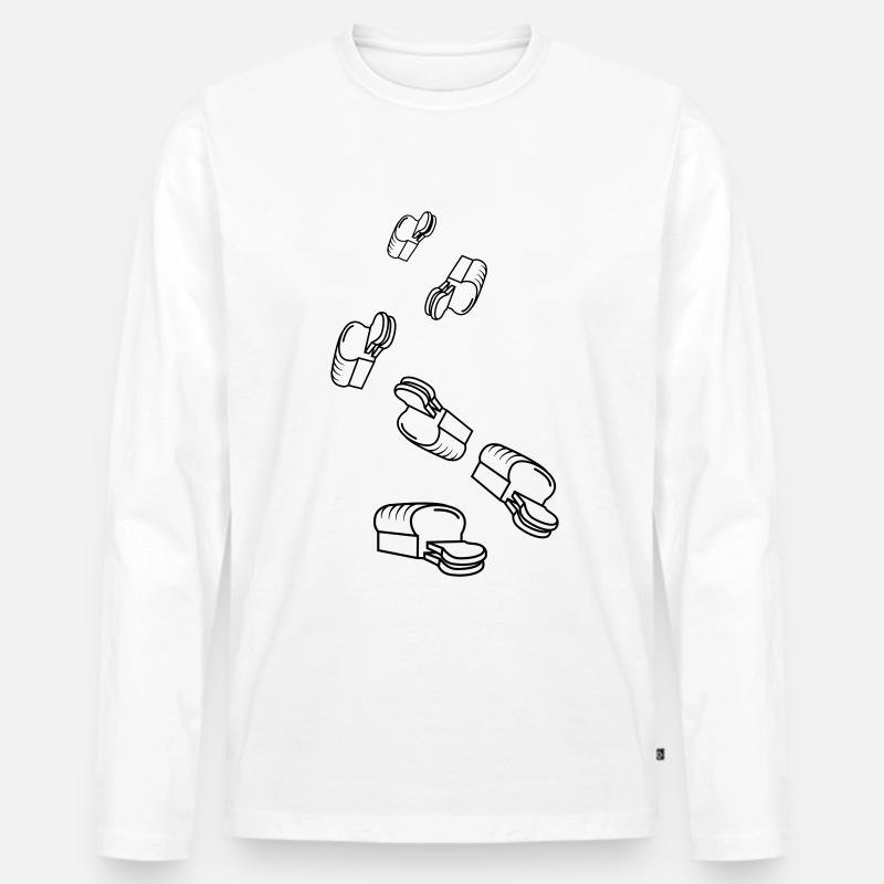 Brot icon symbol - Männer Premium Bio Langarmshirt - Weiß