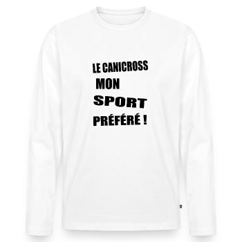 Le canicross mon sport préféré t-shirt homme - T-shirt manches longues Premium bio Homme - blanc - Devant - Nico (187cm)