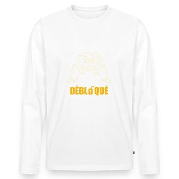 Niveau 40 débloqué t-shirt anniversaire 40 ans - T-shirt manches longues Premium bio Homme - blanc - Devant - Nico (187cm)