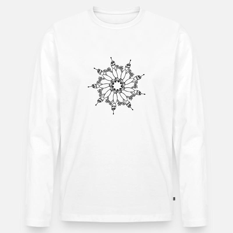 Roboterstern - Männer Premium Bio Langarmshirt - Weiß
