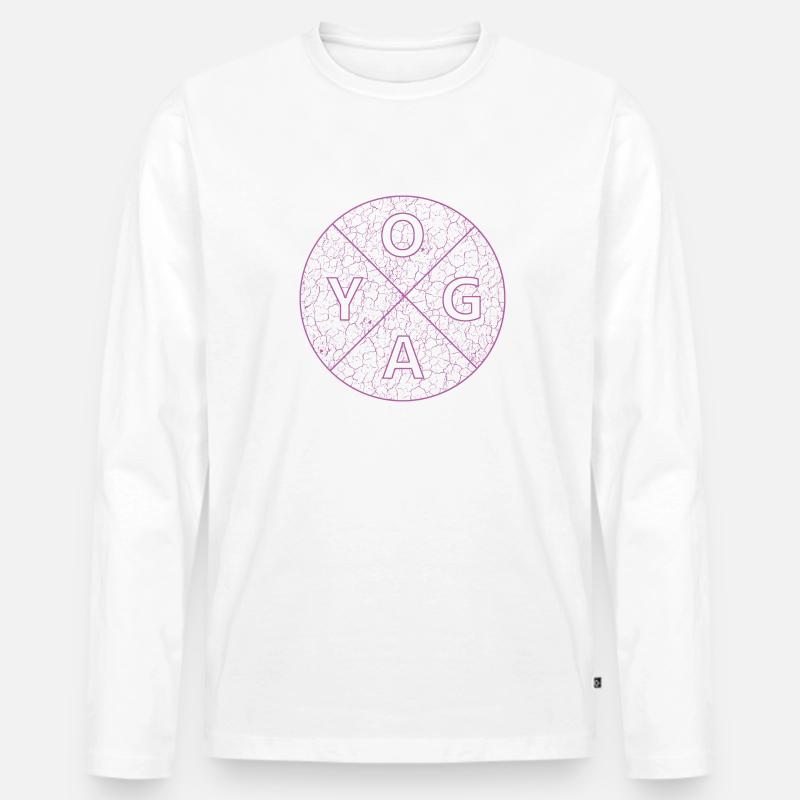Yogadesign - Männer Premium Bio Langarmshirt - Weiß