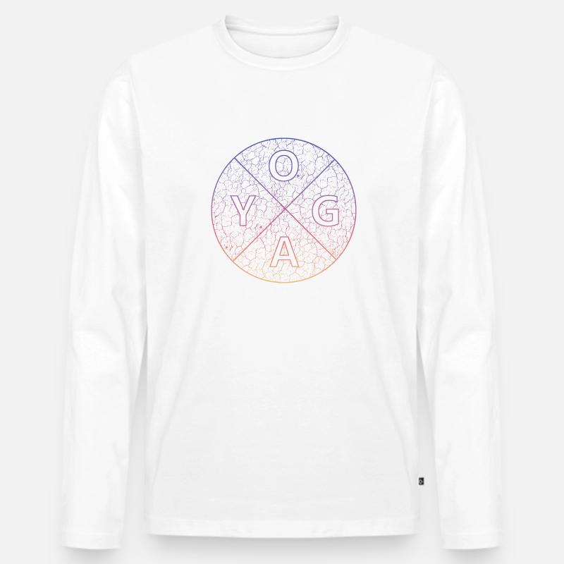 Yoga Yogi Namaste Design - Männer Premium Bio Langarmshirt - Weiß