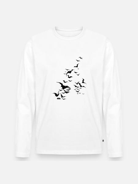 Batman Bat Swarm - Men's Premium Organic Long Sleeve Shirt - white