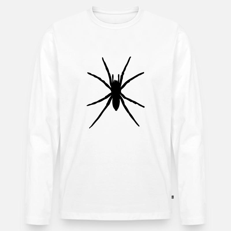 spider silhouette - Männer Premium Bio Langarmshirt - Weiß