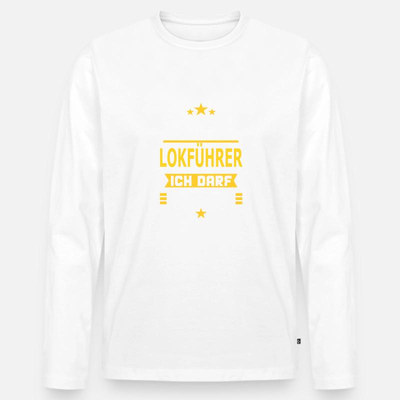 LOKFÜHRER - Männer Premium Bio Langarmshirt - Weiß