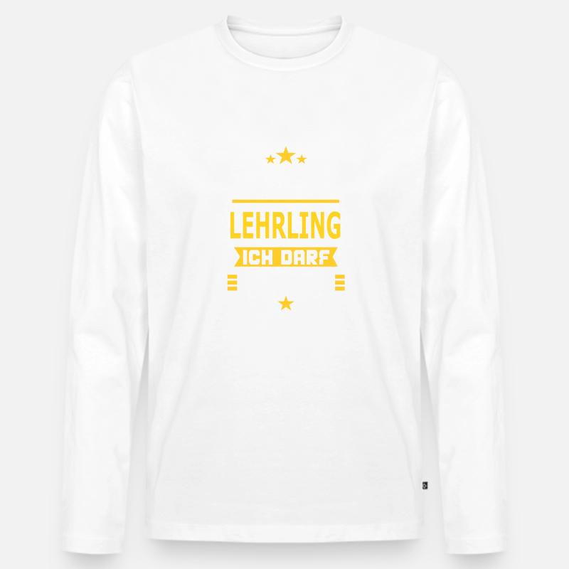 LEHRLING - Männer Premium Bio Langarmshirt - Weiß