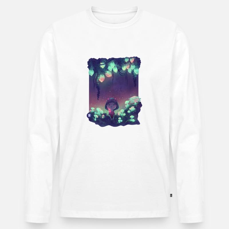 Zauberwald - Männer Premium Bio Langarmshirt - Weiß