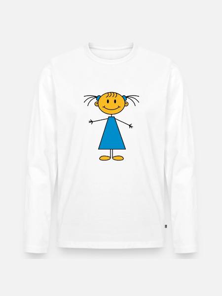 girl - Männer Premium Bio Langarmshirt - Weiß