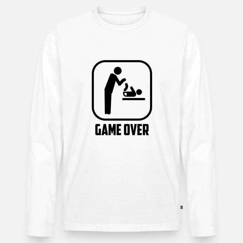 game over - Männer Premium Bio Langarmshirt - Weiß