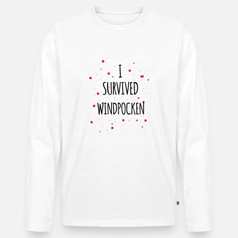 I survived Windpocken 2c - Männer Premium Bio Langarmshirt - Weiß