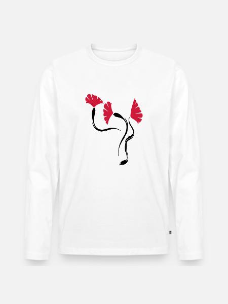 poppies_flowers - Men's Premium Organic Long Sleeve Shirt - white