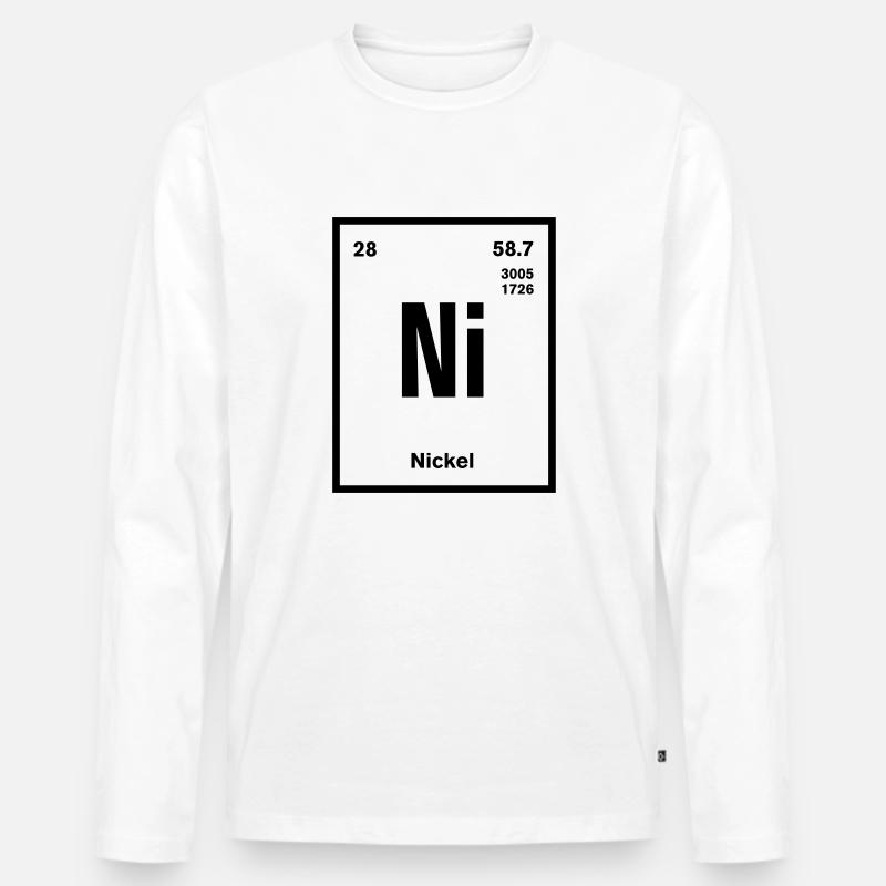 Nickel Element im Periodensystem - Männer Premium Bio Langarmshirt - Weiß