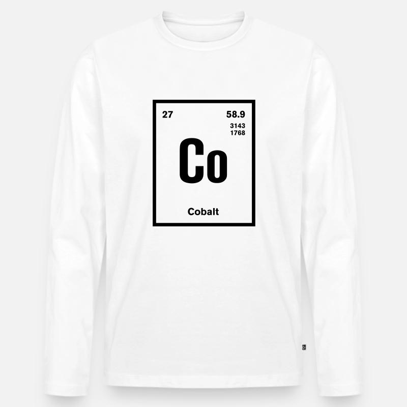 Cobalt Element im Periodensystem - Männer Premium Bio Langarmshirt - Weiß