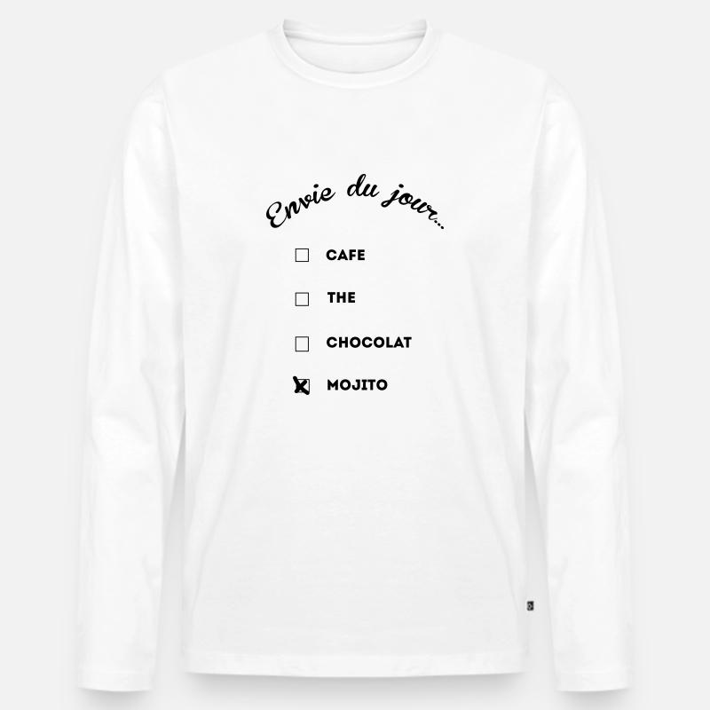 mojito addict thé café - Männer Premium Bio Langarmshirt - Weiß