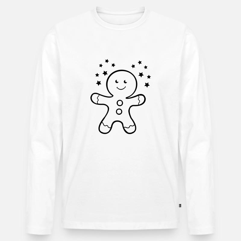 lebkuchenmann - Männer Premium Bio Langarmshirt - Weiß