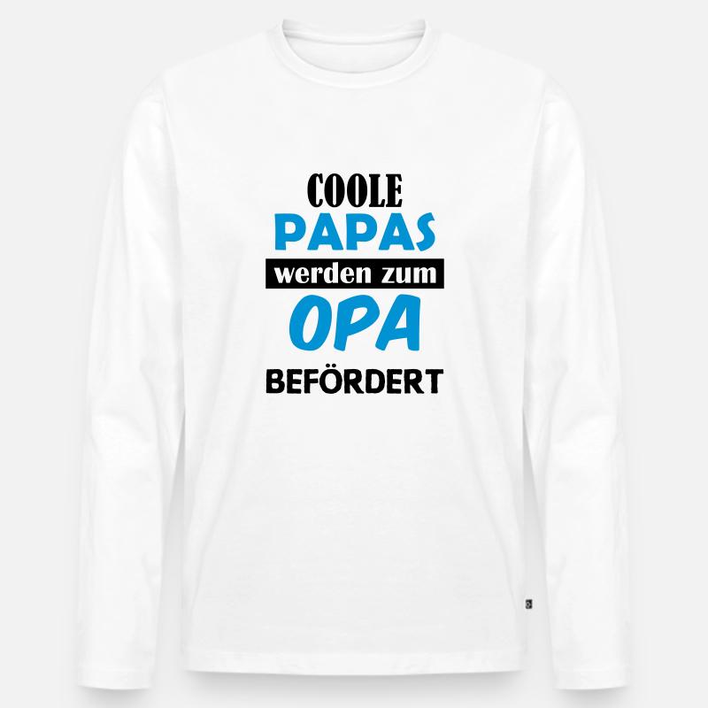 coole_papas_02 - Männer Premium Bio Langarmshirt - Weiß