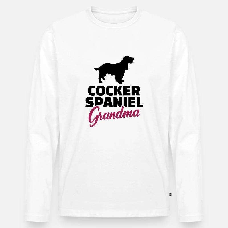 Cocker Spaniel - Männer Premium Bio Langarmshirt - Weiß