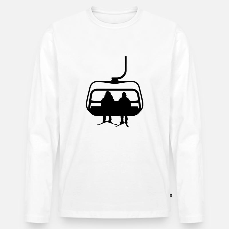 Skifahren - Männer Premium Bio Langarmshirt - Weiß