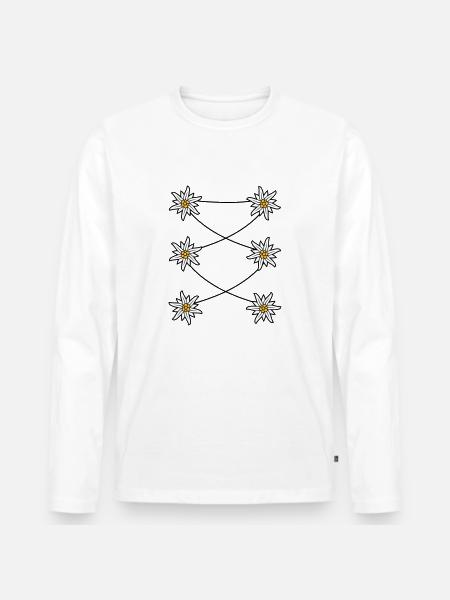 Dirndl apron Edelweiss - Men's Premium Organic Long Sleeve Shirt - white
