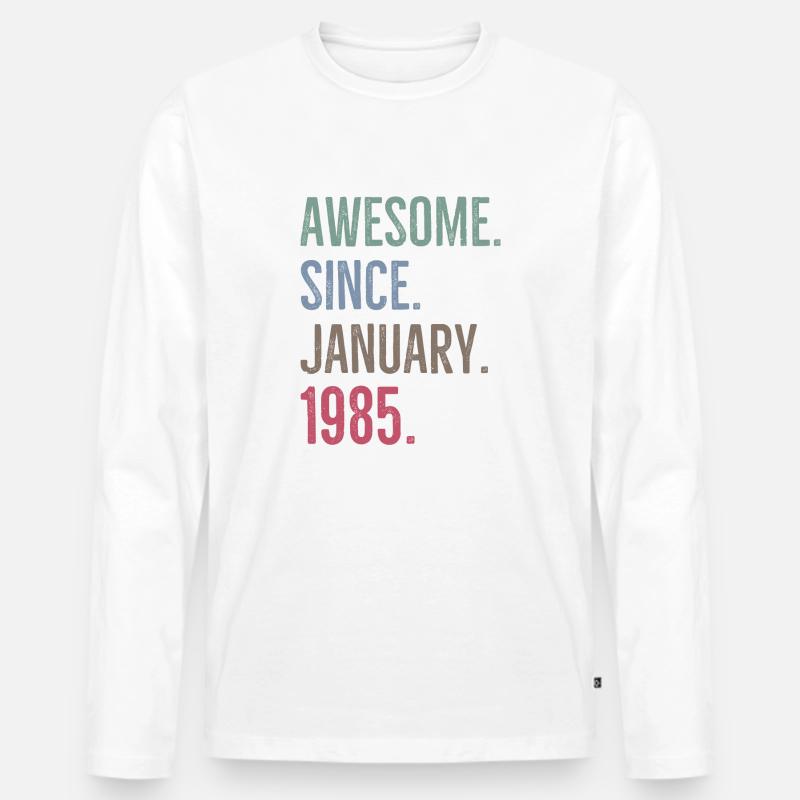 Awesome seit Januar 1985 - Männer Premium Bio Langarmshirt - Weiß