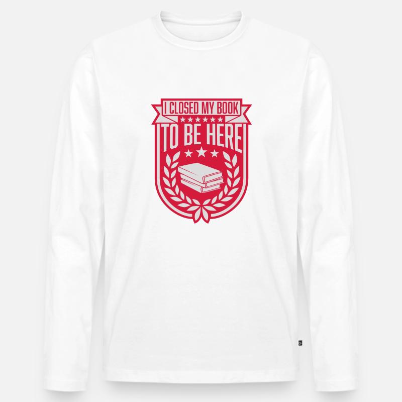 I closed my book - Männer Premium Bio Langarmshirt - Weiß