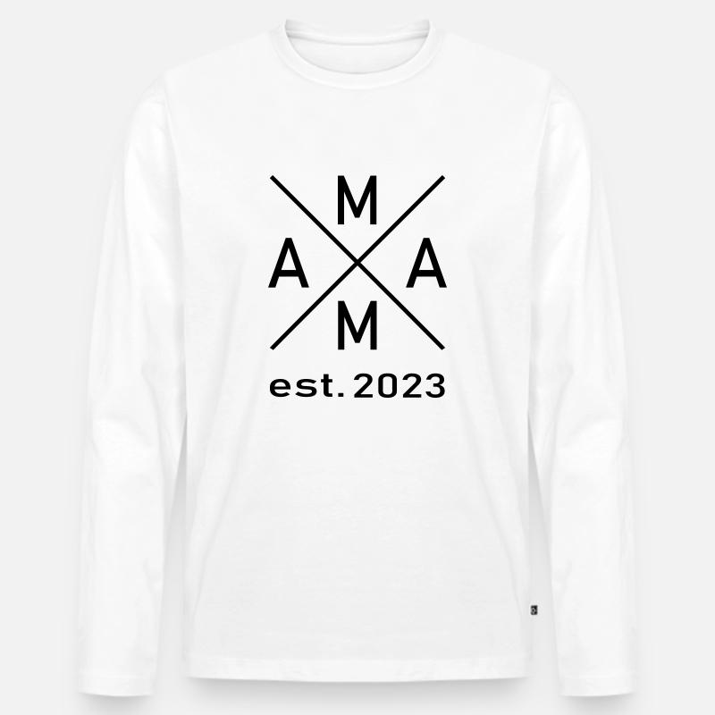 Mama 2023 - Männer Premium Bio Langarmshirt - Weiß