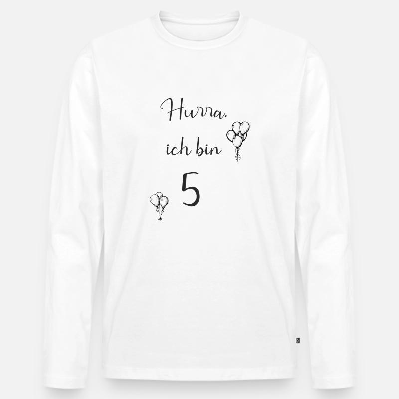 5 - Männer Premium Bio Langarmshirt - Weiß