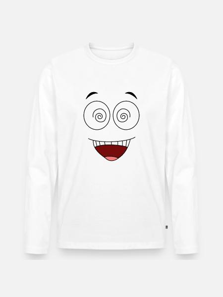 Crazyface - Männer Premium Bio Langarmshirt - Weiß
