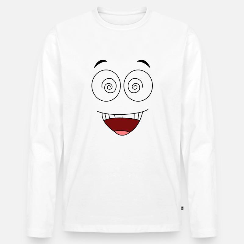 Crazyface - Männer Premium Bio Langarmshirt - Weiß