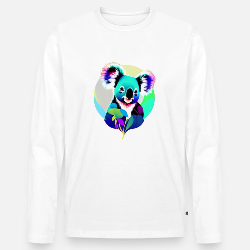 Koala - Männer Premium Bio Langarmshirt - Weiß