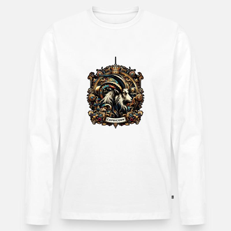 Der Stolze Steinbock 22.12 - 20.01 - Männer Premium Bio Langarmshirt - Weiß