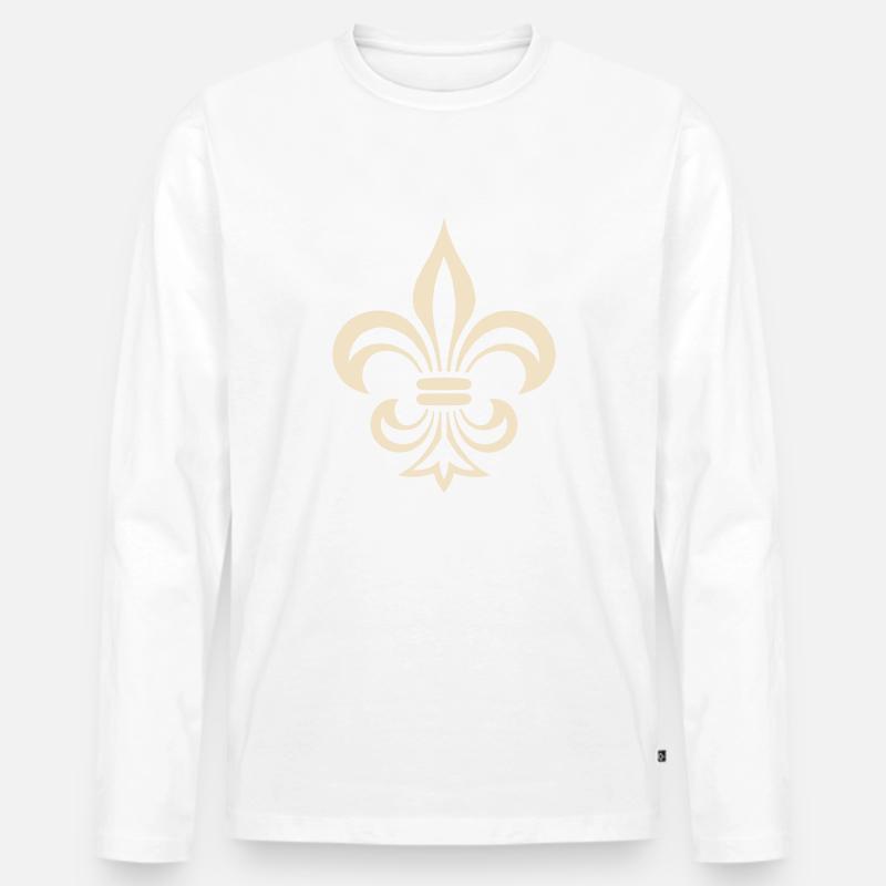 Fleur de Lys - Männer Premium Bio Langarmshirt - Weiß