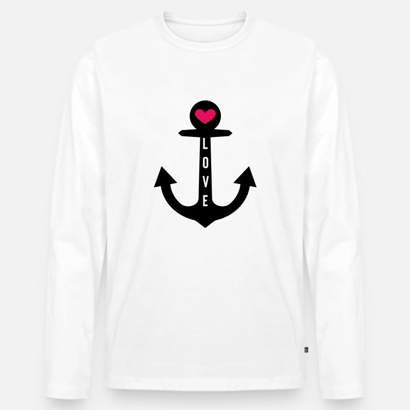 love anker - Männer Premium Bio Langarmshirt - Weiß