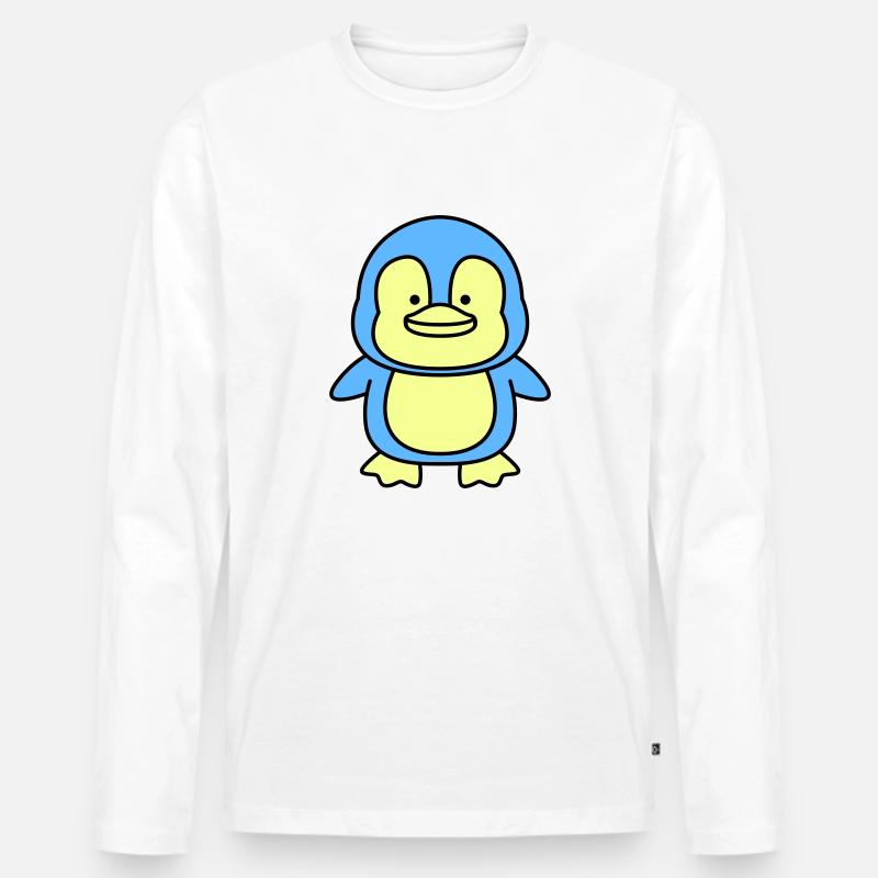 pinguin comic - Männer Premium Bio Langarmshirt - Weiß