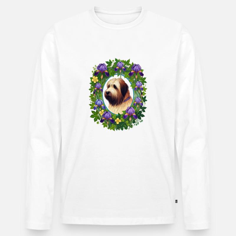 Briard Hunderasse - Männer Premium Bio Langarmshirt - Weiß