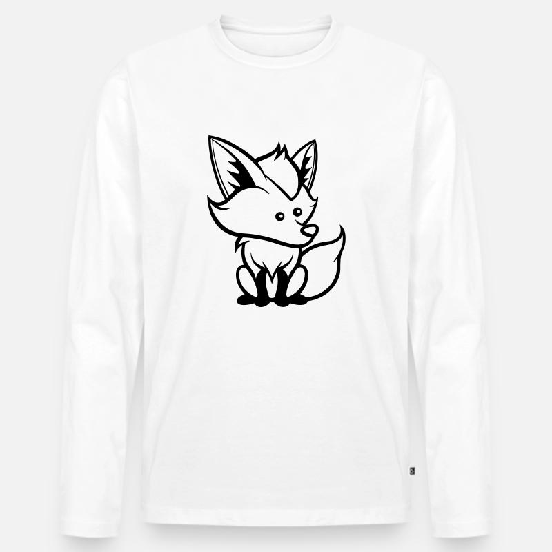 fuchs comic tier - Männer Premium Bio Langarmshirt - Weiß