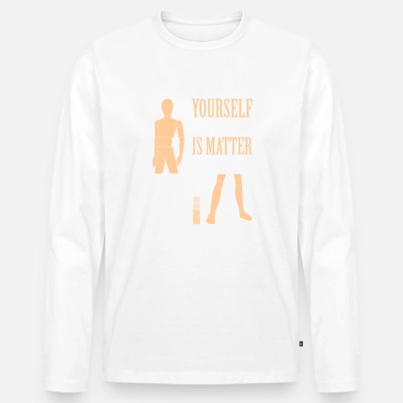 Yourself is Matter - Männer Premium Bio Langarmshirt - Weiß