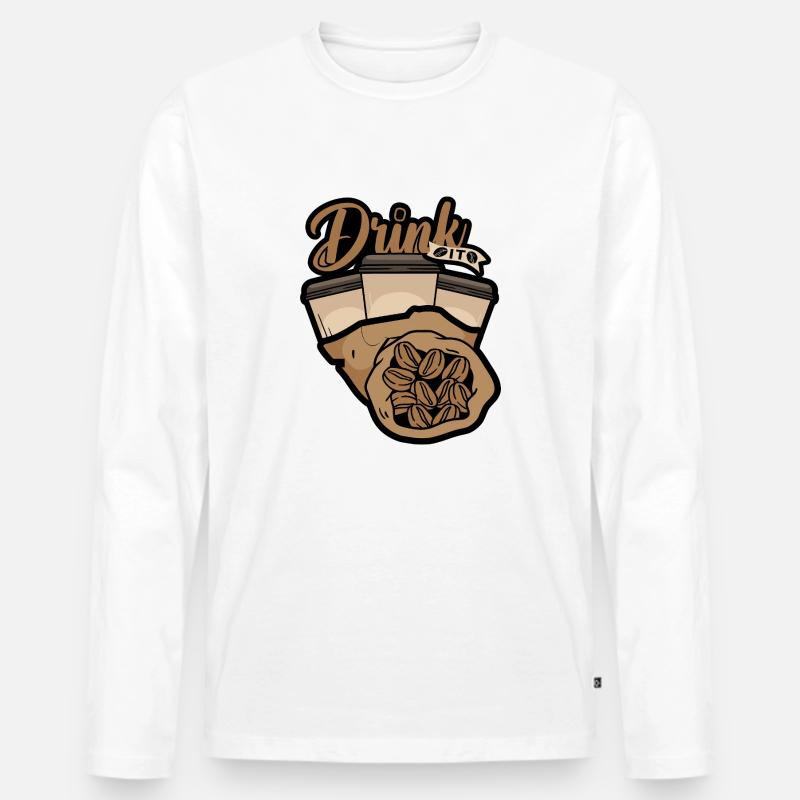 Eine Kaffeepause - Männer Premium Bio Langarmshirt - Weiß