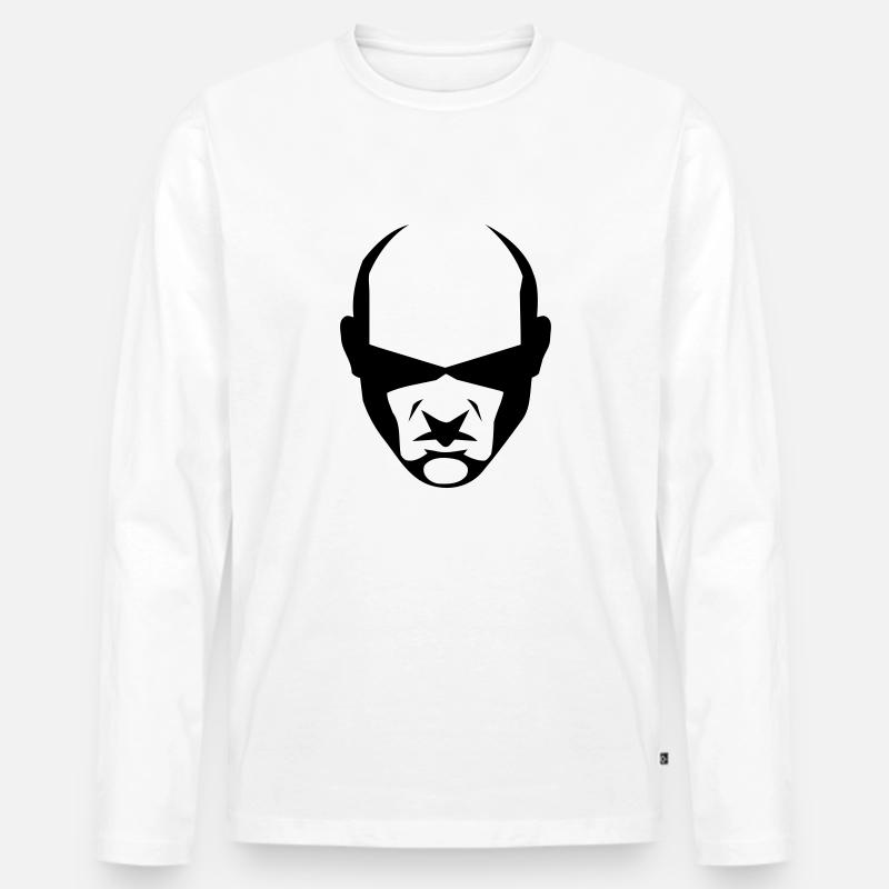 balded head - Männer Premium Bio Langarmshirt - Weiß