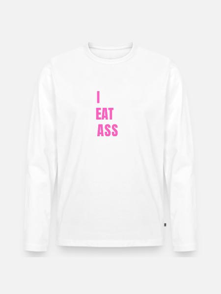 Funny printed tops - Männer Premium Bio Langarmshirt - Weiß