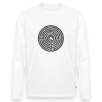 Labyrinth protection symbol Journey magic mysticism - Men's Premium Organic Long Sleeve Shirt - white - Front - Nico (187cm)