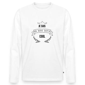 Je suis un gars super cool - T-shirt manches longues Premium bio Homme - blanc - Devant - Nico (187cm)