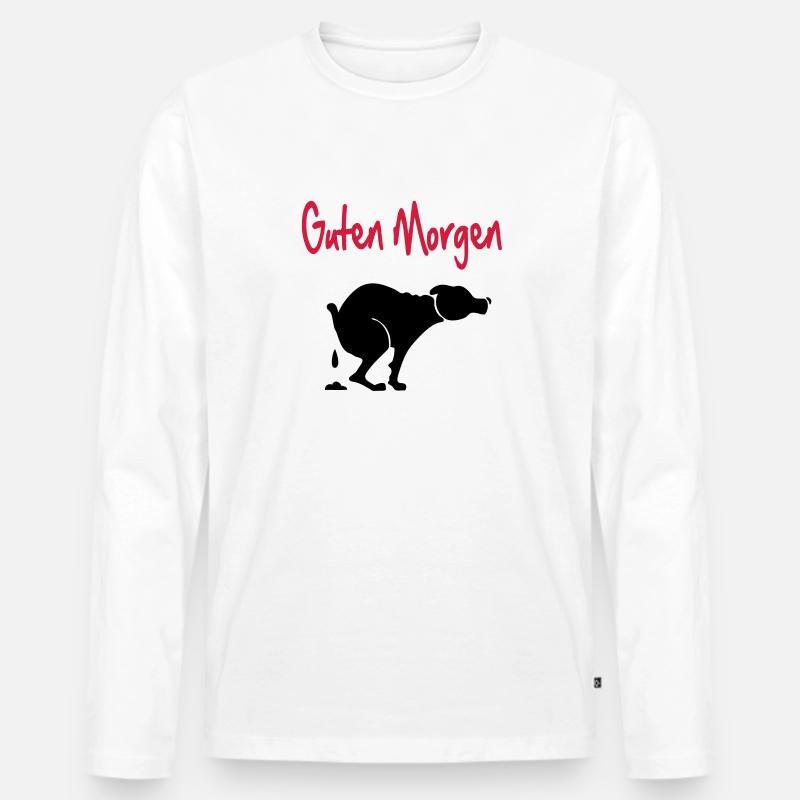 hund - Männer Premium Bio Langarmshirt - Weiß
