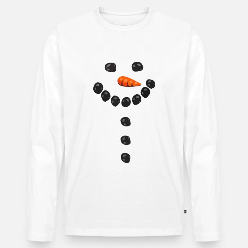 schneemann - Männer Premium Bio Langarmshirt - Weiß